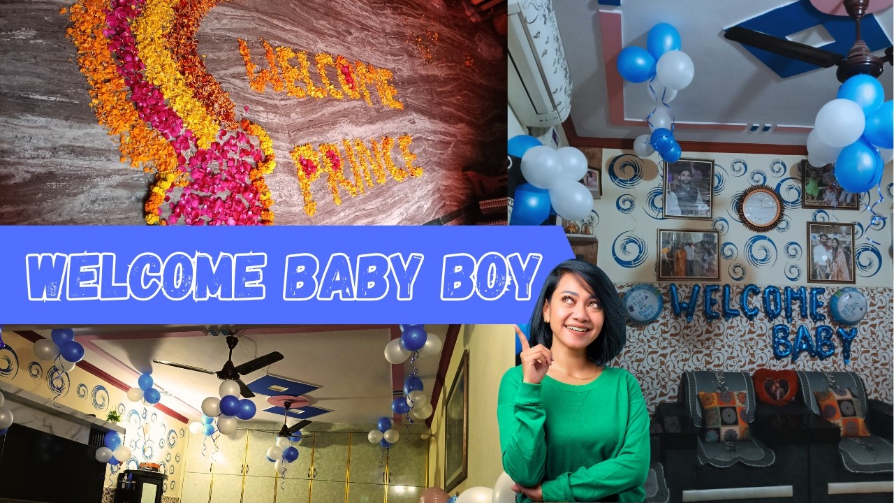 Baby welcome decoration ideas simple with flowers | Welcome home decoration | LittleStarCelebration