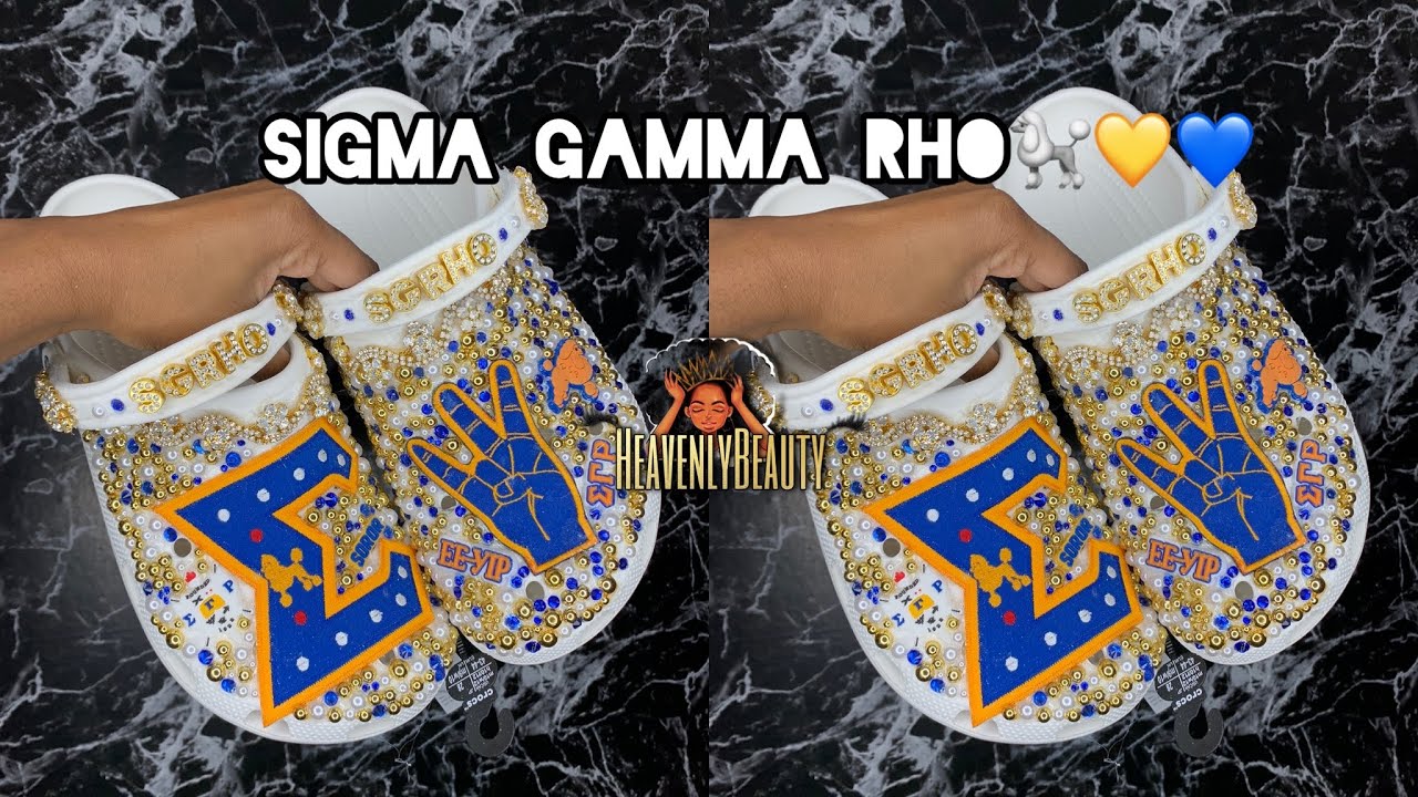 DIY BLING: SigmaGammaRho🐩💛💙| MINI SHORT CUSTOM CROCS TUTORIAL |  