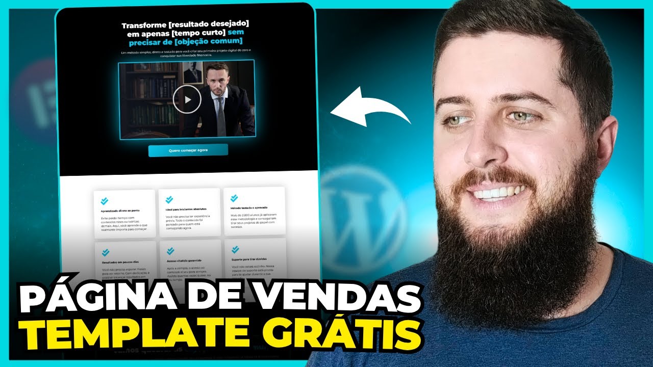 Como Criar uma PÁGINA DE VENDAS Incrível em 2026 | Template Grátis