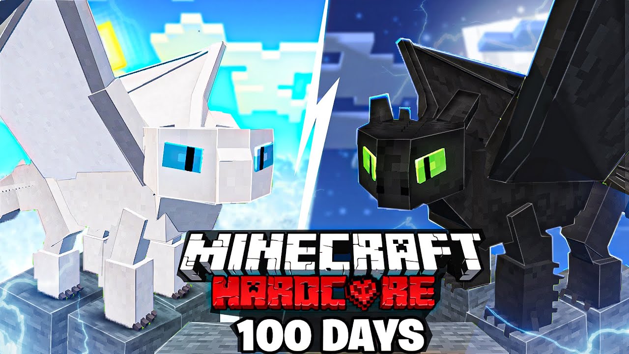 I Survived 100 Days in Dragon world in Hardcore Minecraft!