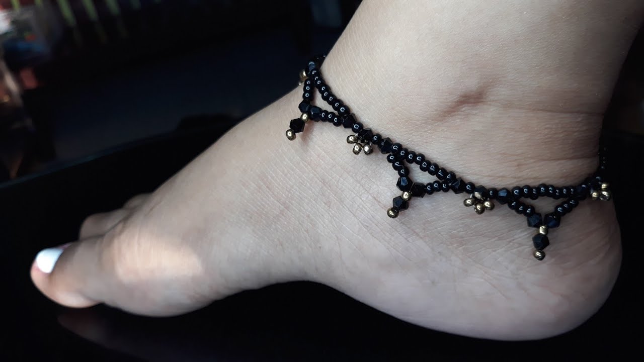 Beaded anklet / How to Make Beaded anklet tutorial