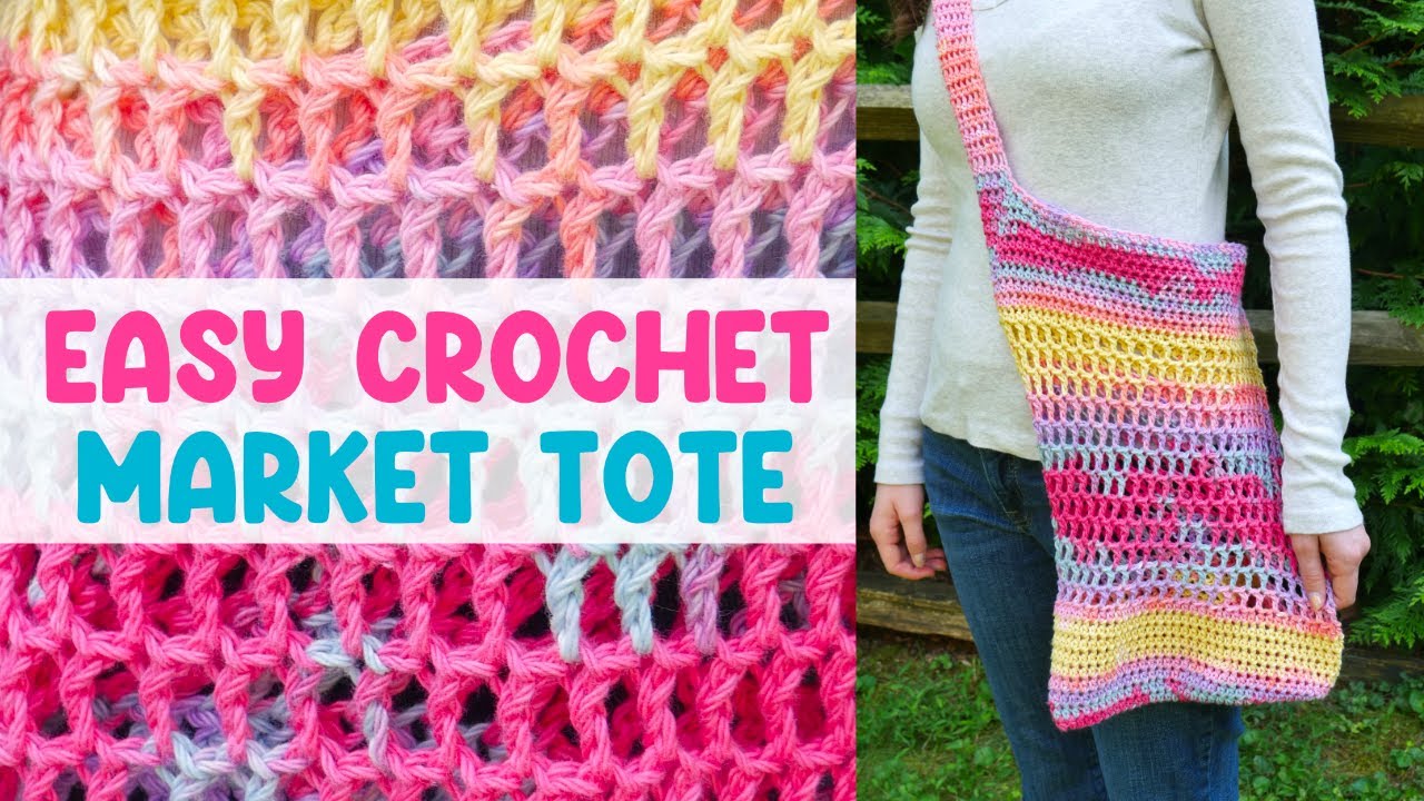 Easy Crochet Market Tote Bag (So QUICK & Pretty!)