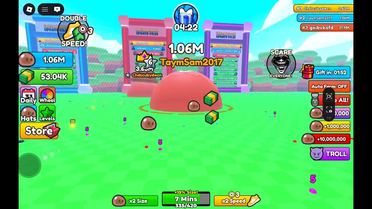 Playing grow a poop