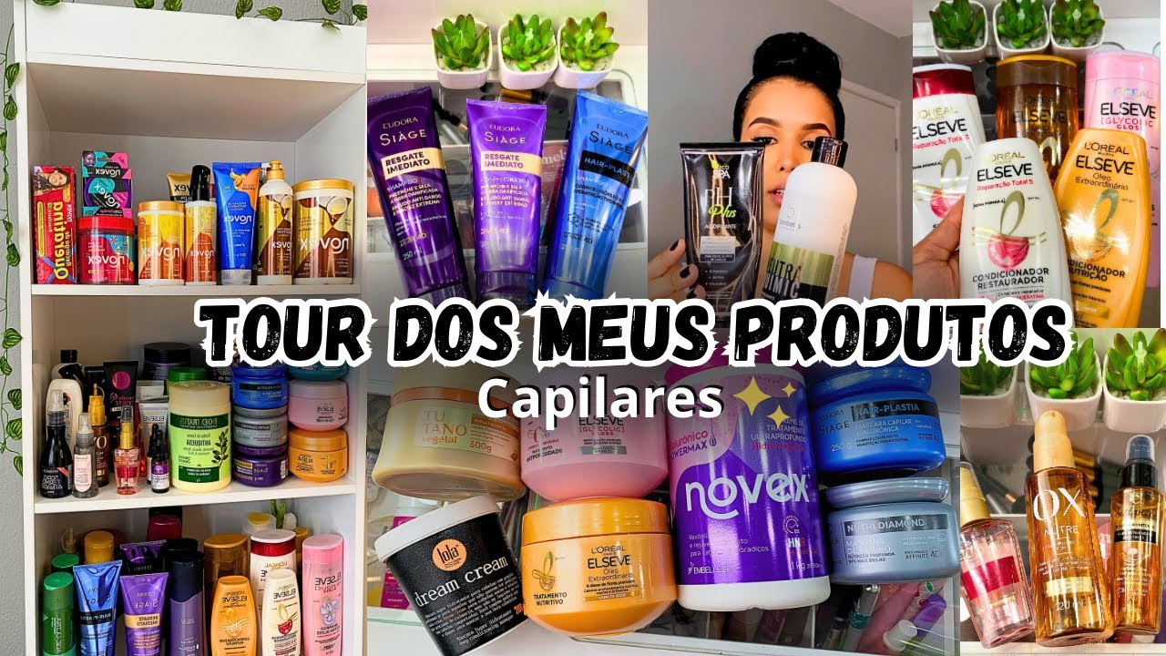 TOUR PELOS MEUS PRODUTOS DE CABELO | Tudo que eu uso para cuidar do meu cabelo crespo alisado.