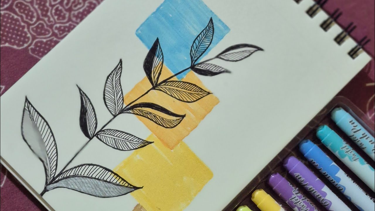 Simple leaf drawing 🌿