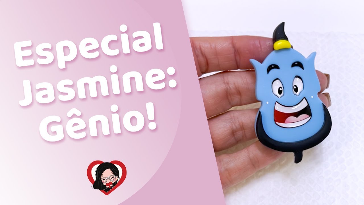 Especial Jasmine: aplique Gênio em biscuit! #porcelanafria #cortador #aladdin #tutorial #passoapasso