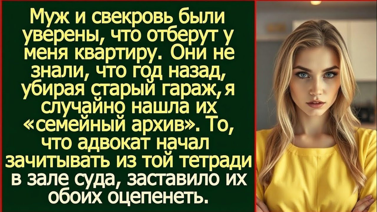 Пытаясь отнять квартиру, свекровь не знала, что я нашла в гараже их старую тетрадь с секретами.