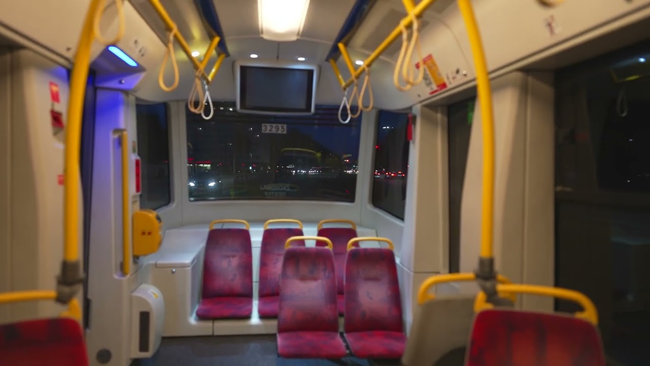 Poland, Warsaw, tram 35 night ride from Plac Narutowicza to Banacha