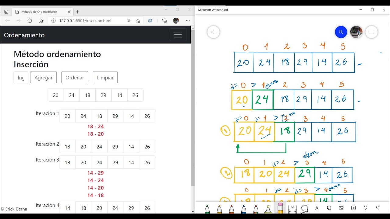 17 - Algoritmo de ordenamiento por Inserción en JavaScript