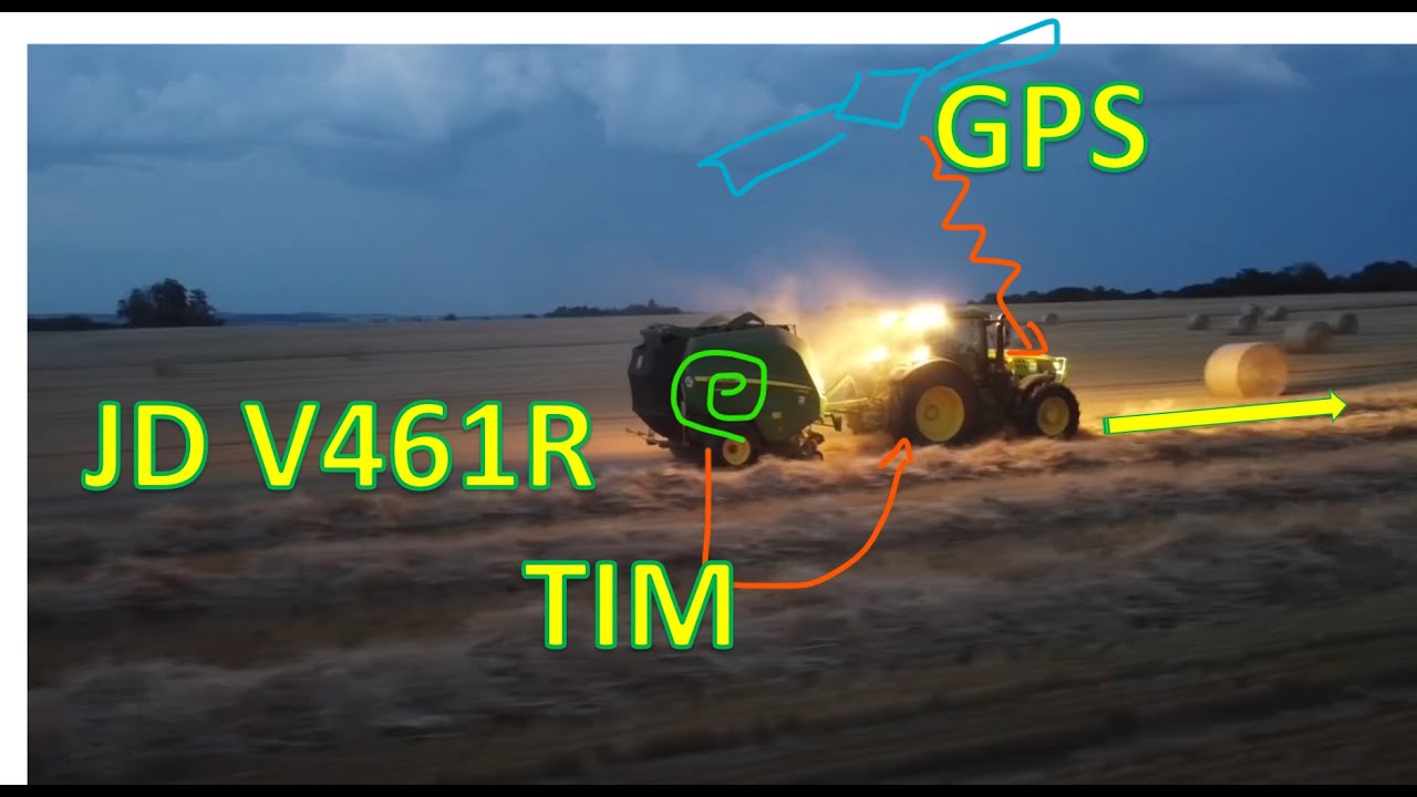 2/2,  Moisson  Paille entre  les gouttes et éclair  #johndeere  6145R  + #V461R