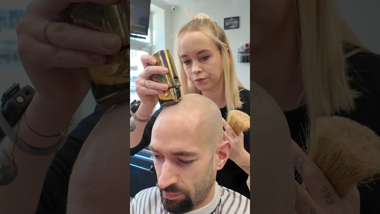 💈Satisfying Electric Head Shave #asmr #relax #shaver #buzz #barbershop #shampoo
