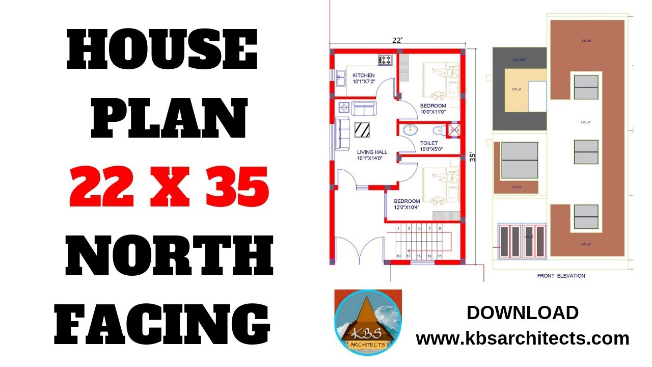 HOUSE PLAN 22 X 35 FEET NORTH FACING DESIGN