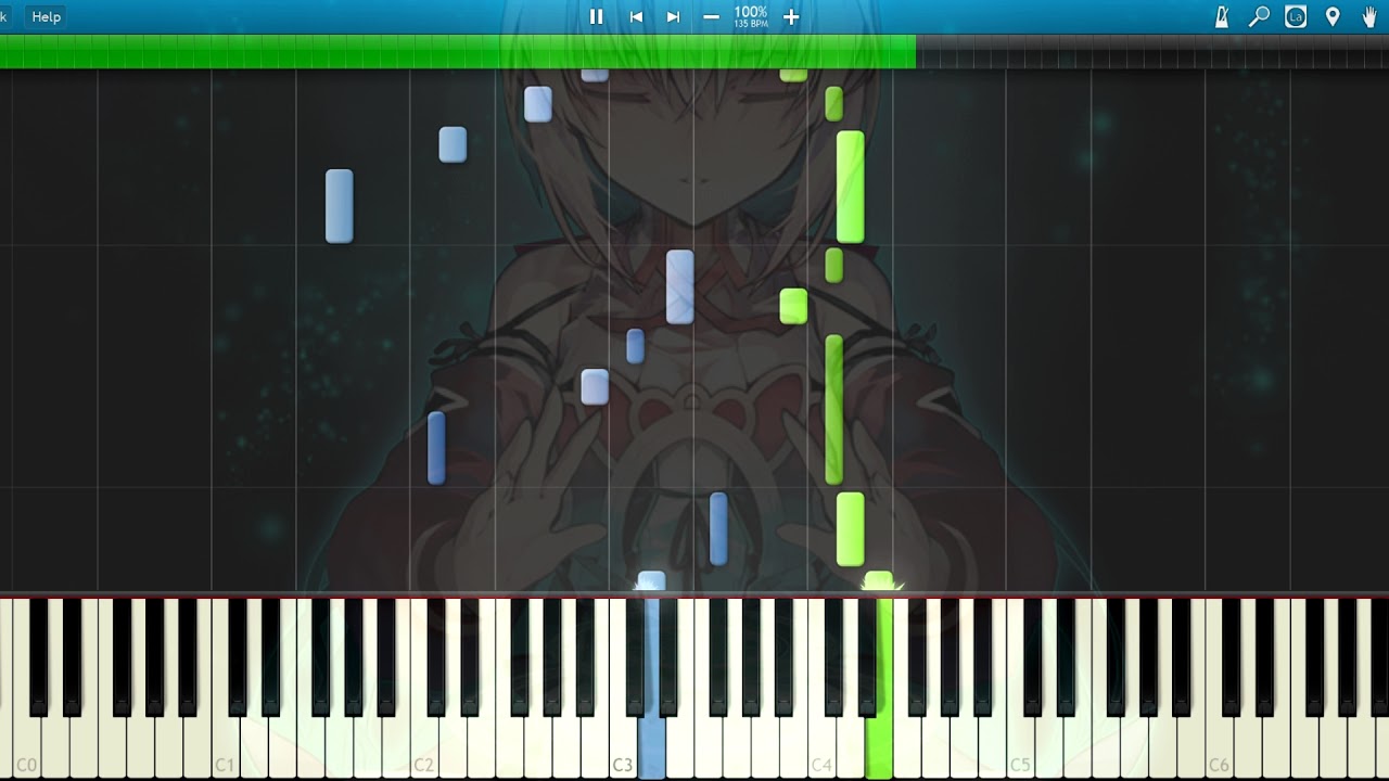 [Synthesia] Kiwako Ashimine - Wasureji no Kotonoha (Piano) Opening [Grimms Notes]