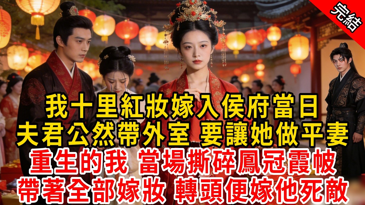 我十里紅妝嫁入侯府當日，夫君公然帶外室 要讓她做平妻；重生的我 當場撕碎鳳冠霞帔，帶著全部嫁妝 轉頭便嫁他死敵#原创 #古言 #小说 #重生 #爽文