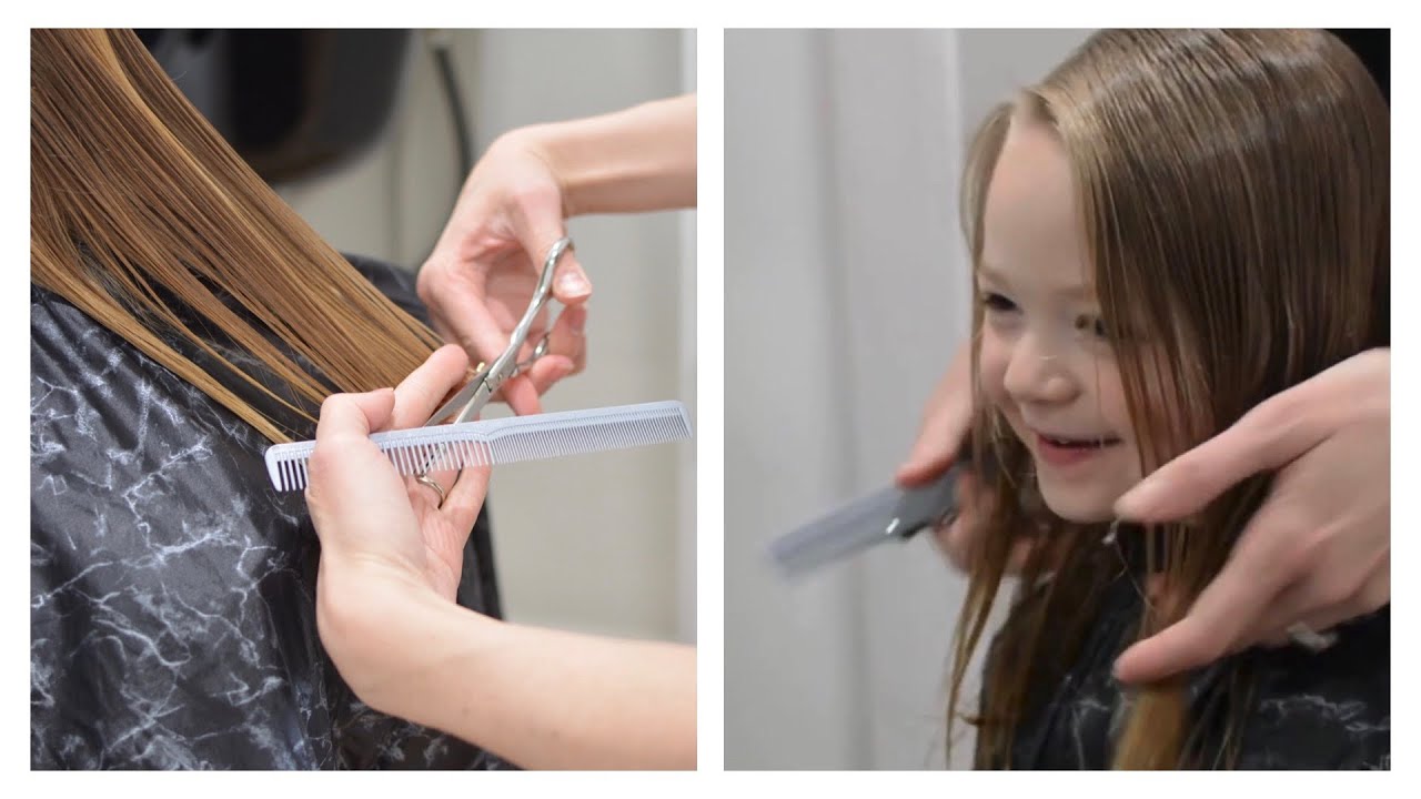 How to Give a Simple Girl’s Haircut | Easy Trim | Lu’s Hairdos | Q’s Hairdos