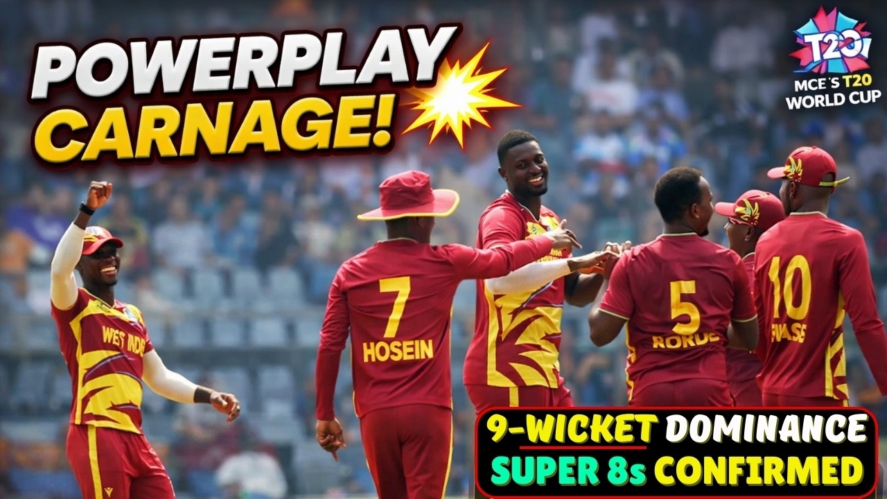 SUPER 8s CONFIRMED! West Indies Destroy Nepal in 16 Overs | 9-Wicket Demolition