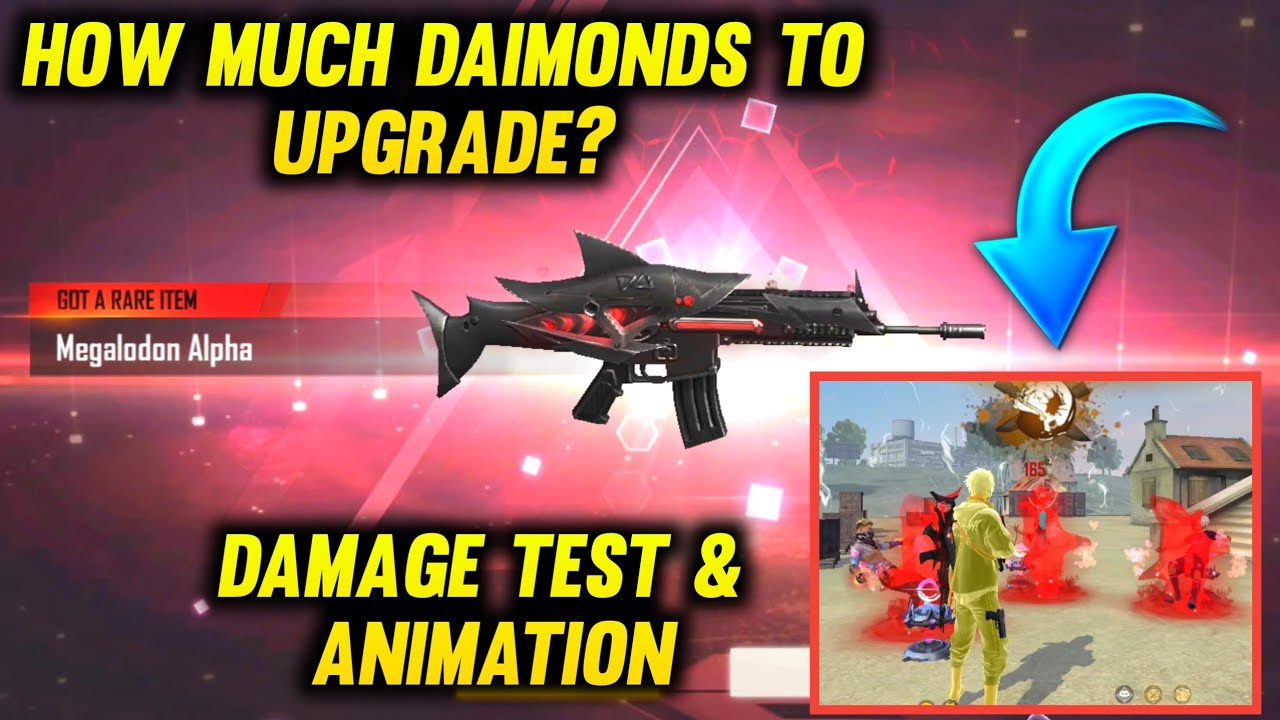 MEGALODON SCAR FREE FIRE | MAX LEVEL SCAR DAMAGE TEST AND ANIMATION