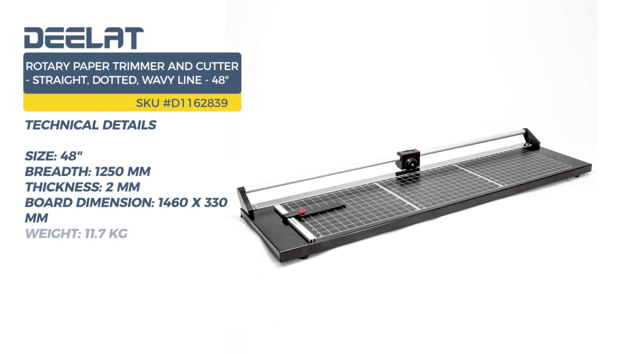 Rotary Paper Trimmer and Cutter - Straight, Dotted, Wavy Line - 48