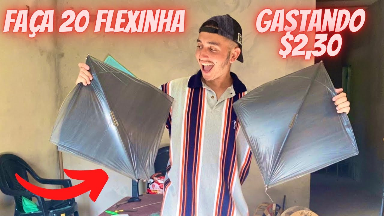FAÇA 20 FLEXINHAS GASTANDO 2,30$ MUITO FÁCIL/-como fazer pipa fácil!!!