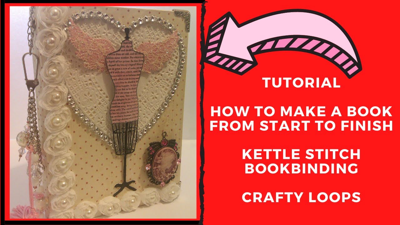 How to make a book/Journal - Kettle stitch bookbinding tutorial - Crafty Loops