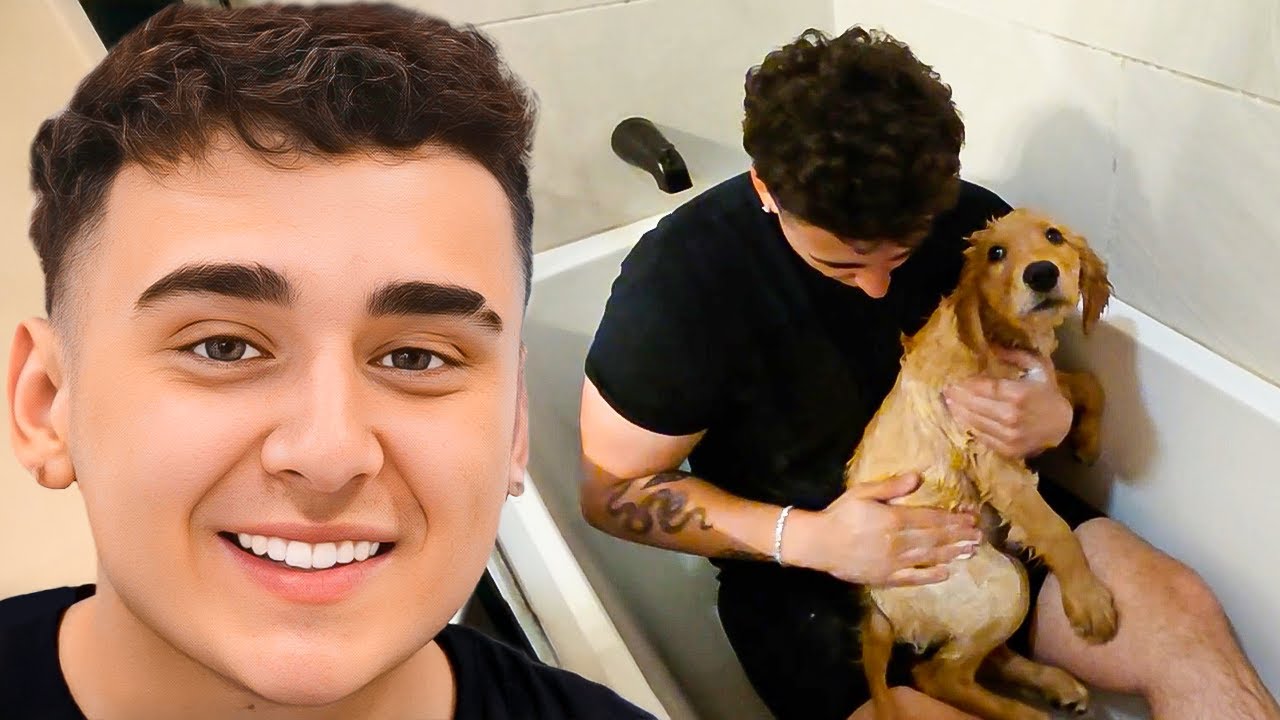 Milo's First Bath!