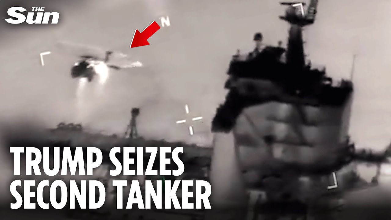 Moment US forces seize shadow fleet tanker at SAME TIME as rogue 'Russian' ship captured near UK