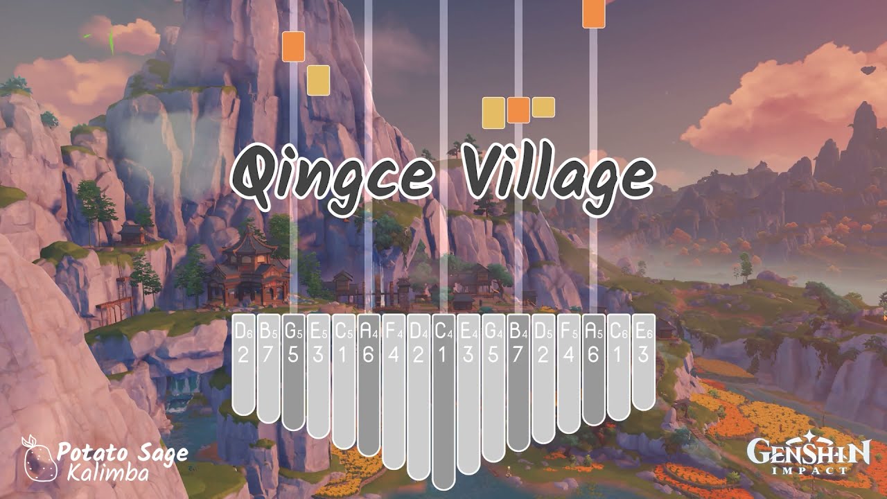 Qingce Village (Genshin Impact) | Kalimba Cover + Tutorial | Sheet Music + Tabs