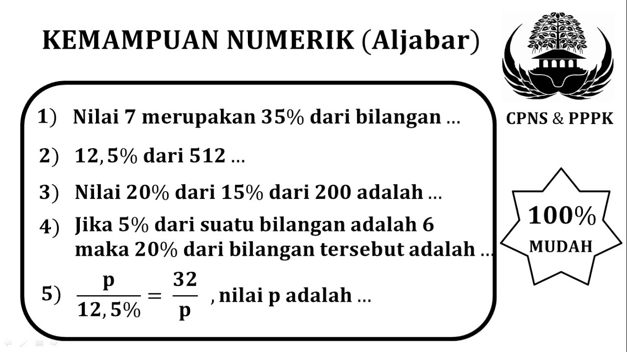 Trik hitung cepat soal CPNS | Tes kemampuan Numerik (Aljabar)