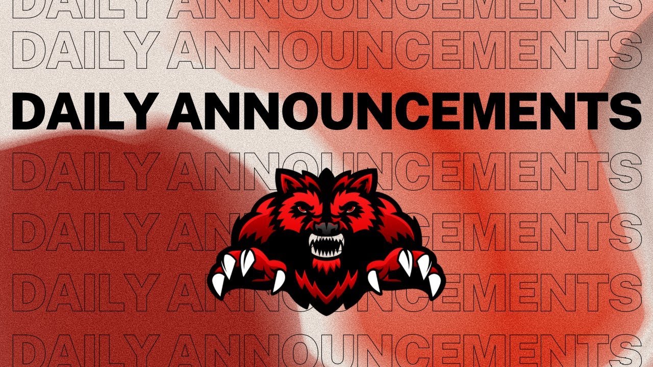 Daily Announcements 1-7-26