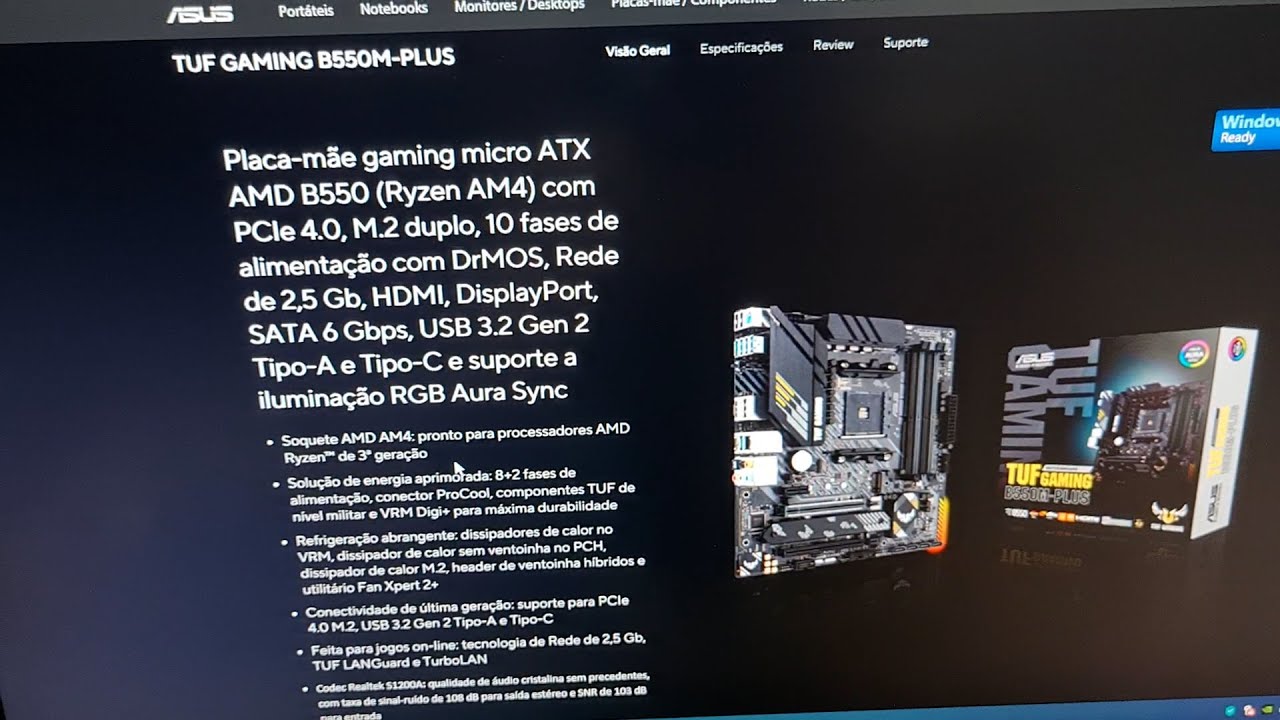 Como atualizar o BIOS da placa mãe ASUS TUF Gaming-B550M Plus