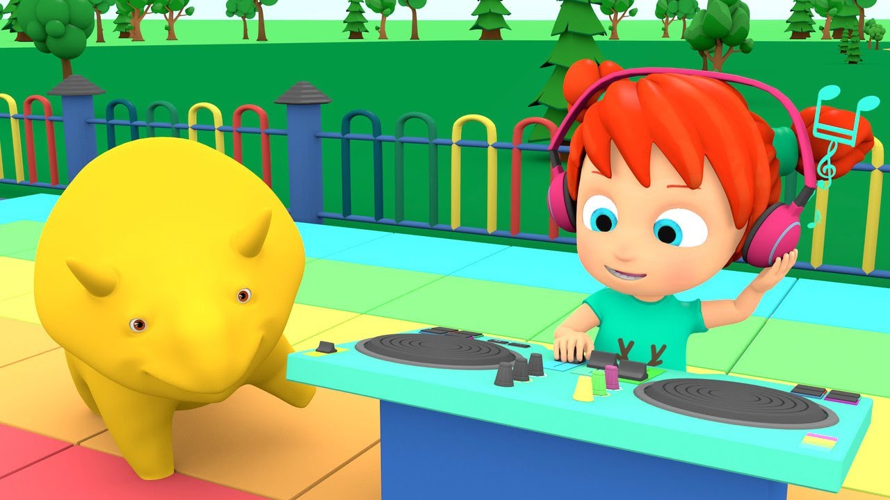 Learn colors & numbers -  Fun at the Amusement Park - Dino the dinosaur and Kids