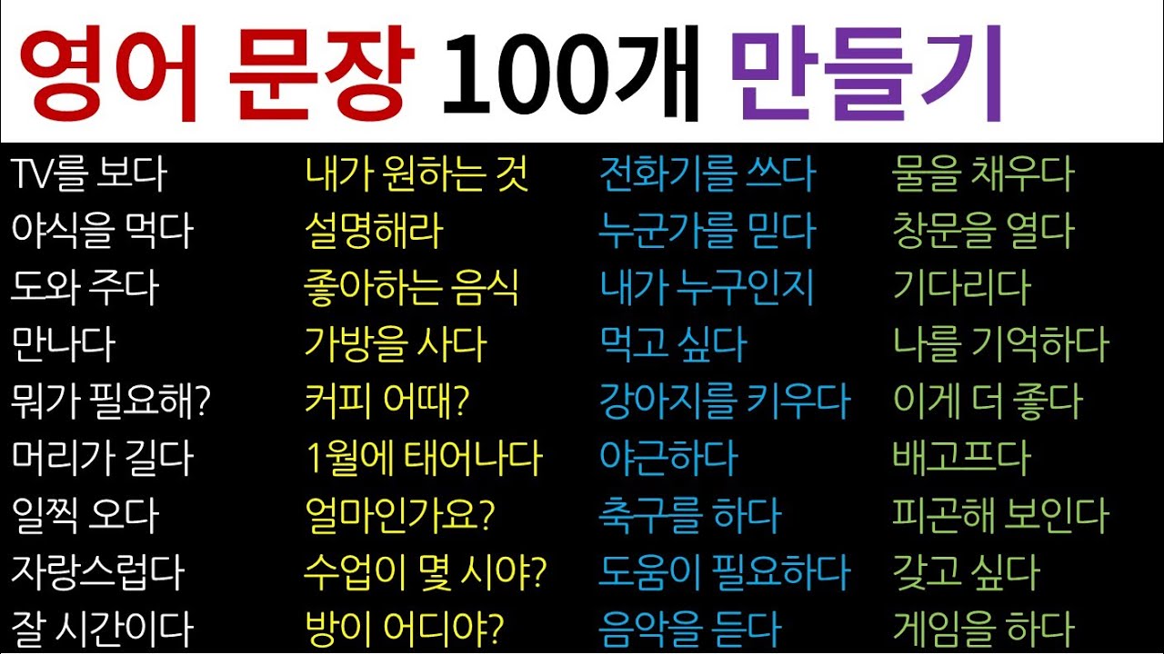 왕초보 영어 회화 / 기본 문장으로 말하기 [Bones English]