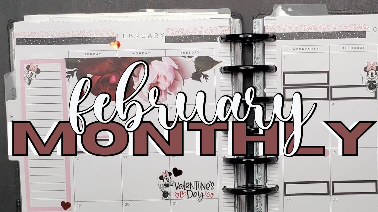 PLAN WITH ME MONTHLY LAYOUT | FEBRUARY MONTHLY  | HAPPY PLANNER