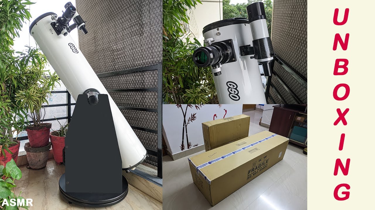 GSO 8-Inch Dobsonian Telescope Unboxing & Setup - ASMR