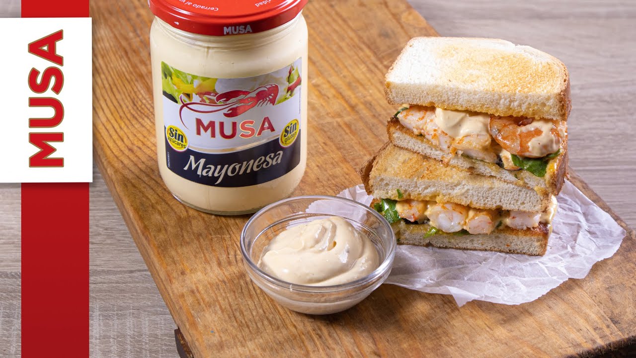 ¡Sándwich de LANGOSTINOS al AJILLO y mayonesa con salsa CHIPOTLE! Riquísimo y fácil