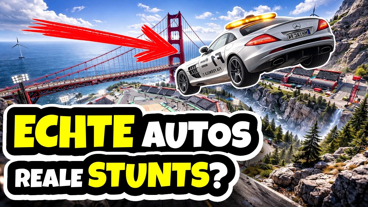 Diese ECHTEN AUTOS machen ECHTE STUNTS auf der XXL Schanze | BeamNG
