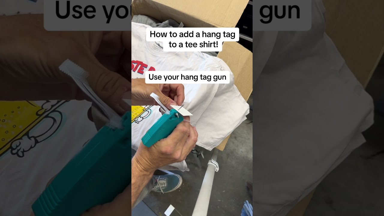 How to add hangtags to your shirts for retail! #shorts #vendorlife #retail #graphictees #tshirts