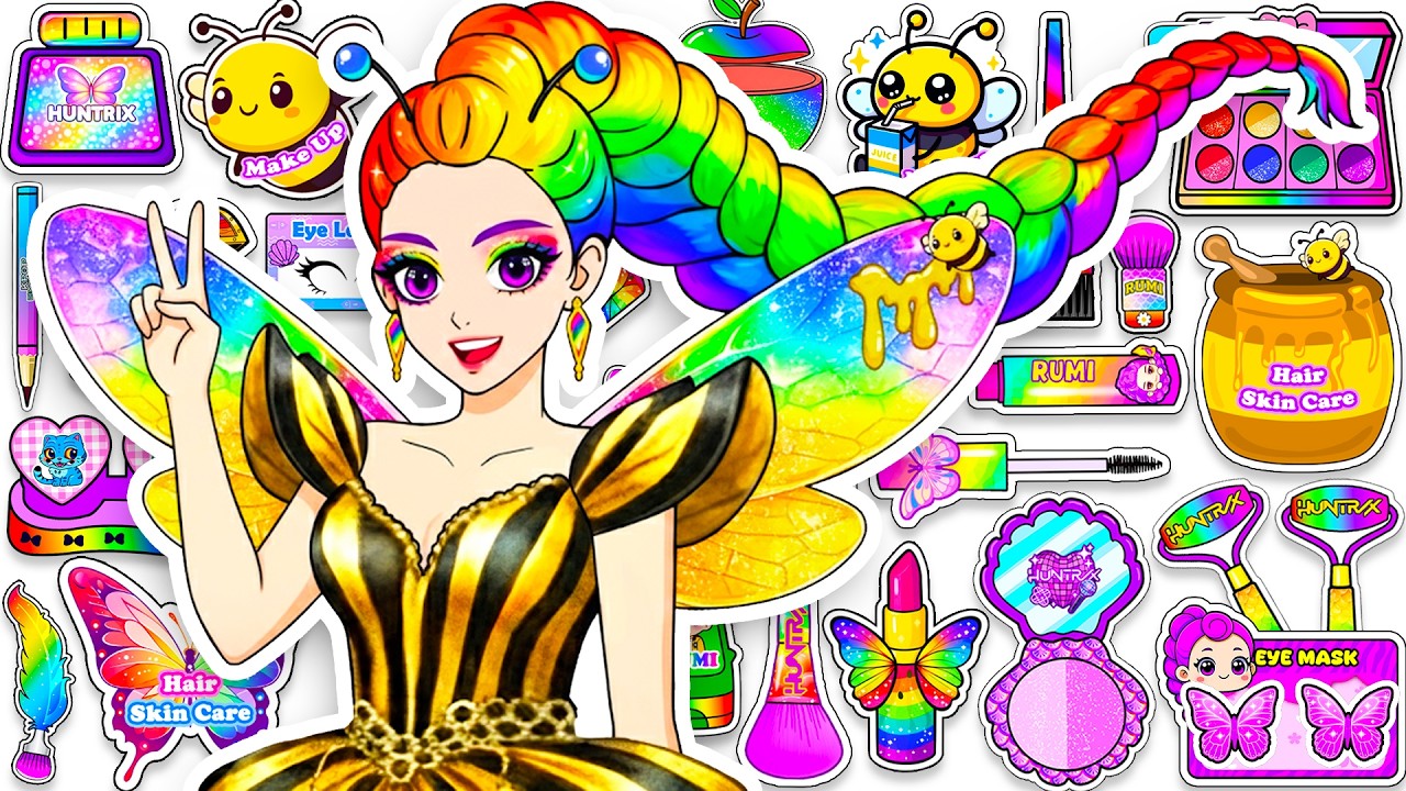 💖Поделки из бумаги💖KPOP Охотники на демонов: Руми, девочка-пчела, разноцветные волосы + уход за к...