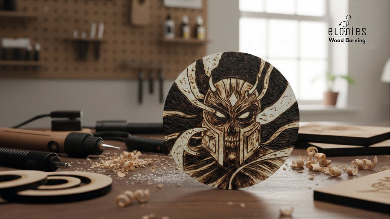 🛡️🌑 Wood Burning Art | The Dark Guardian #woodburning #pyrography #darkguardian #darkart