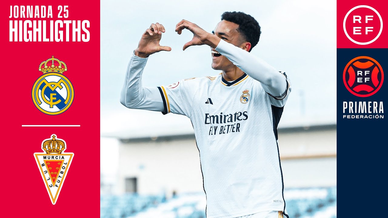 Resumen #PrimeraFederación | Real Madrid Castilla 5-1 Real Murcia CF | Jornada 25, Grupo 2