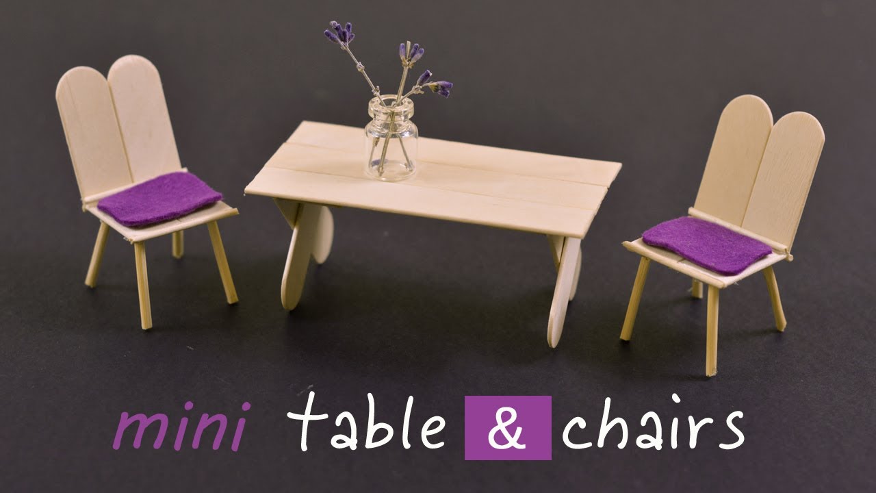 DIY Mini Popsicle Stick Table & Chairs | Art IDEA
