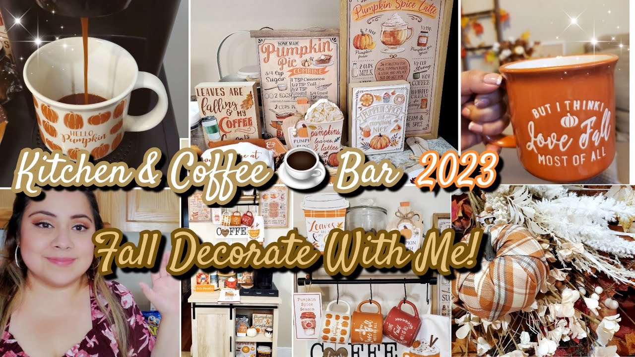 🍁☕️FALL KITCHEN & COFFEE BAR DECORATE WITH ME! 2023 & GIVEAWAY WINNER
