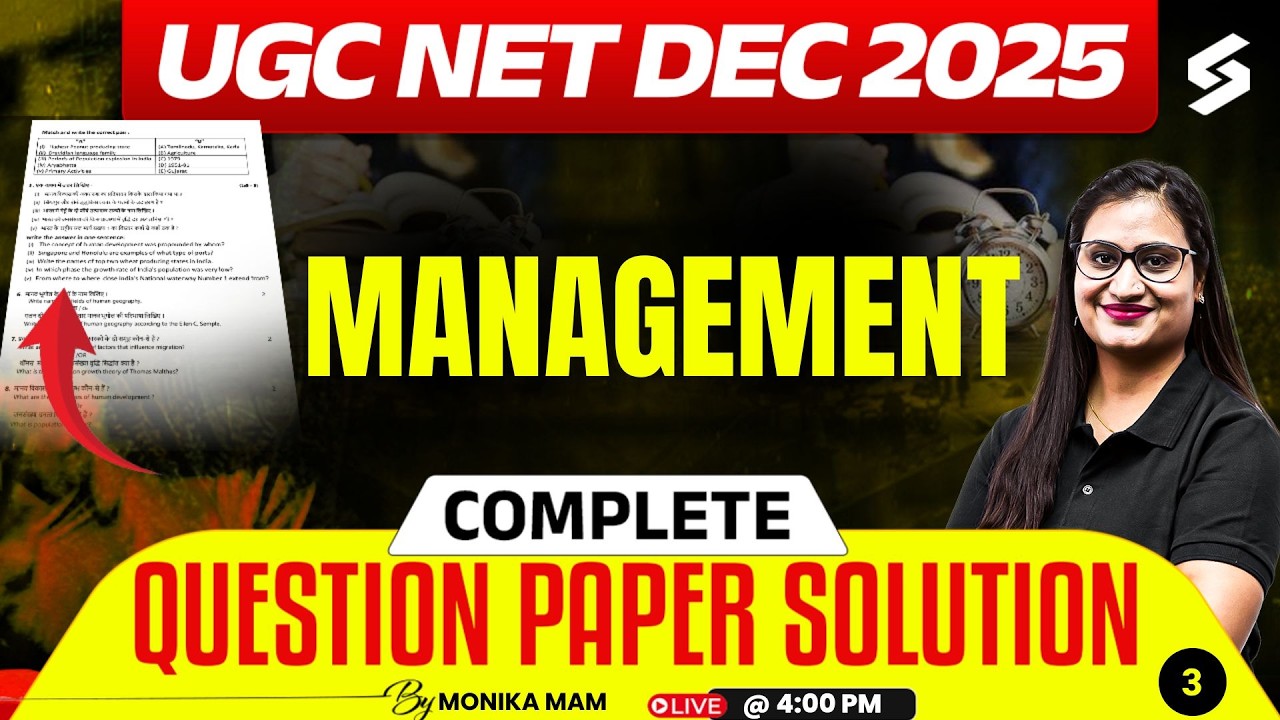 UGC NET Management Question Paper 2025 | UGC NET Management Paper 2 By Monika |UGC NET Management #3