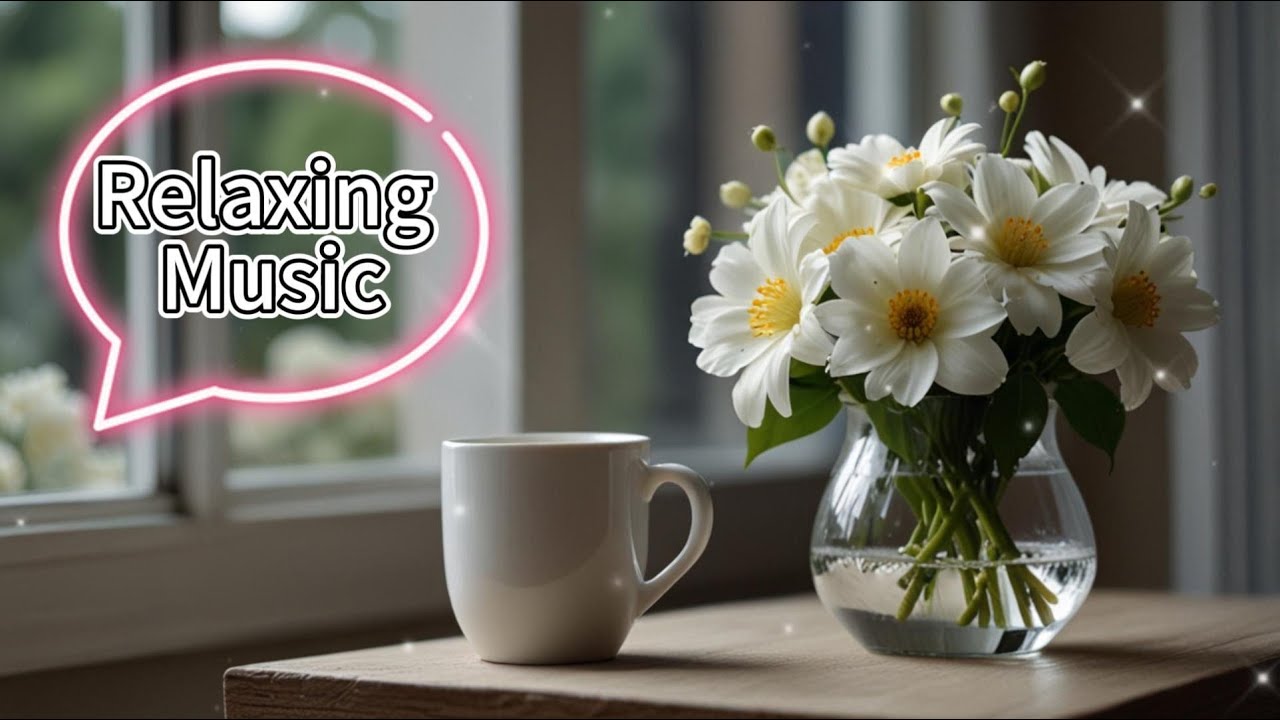 🌸 White Flower by the Window | 2-Hour Relaxing Deep Sleep Music | Calm Sounds for Restful Nights ☕🎶