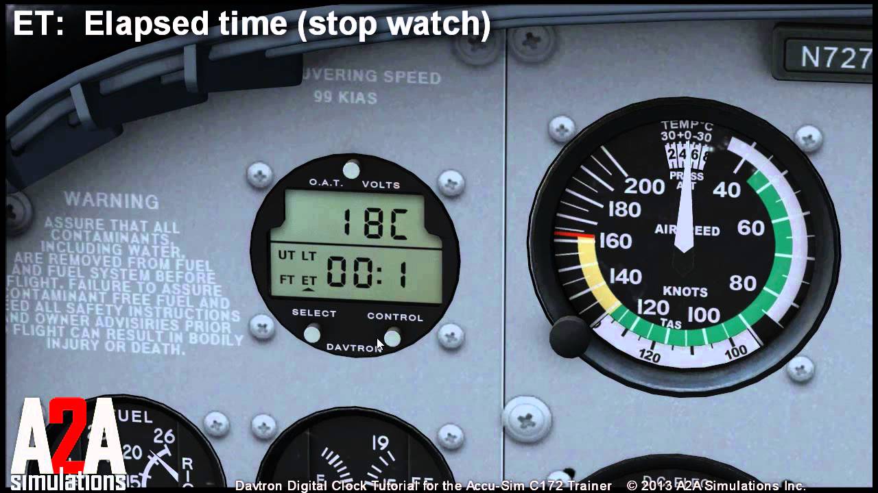 A2A C172 Avioncs Tutorials:  Davtron Clock