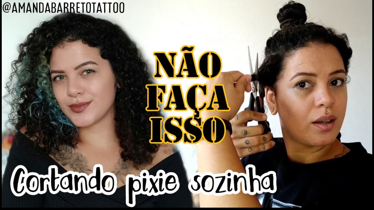 Cortando o cabelo cacheado pixie cut sozinha em casa, será que deu certo?
