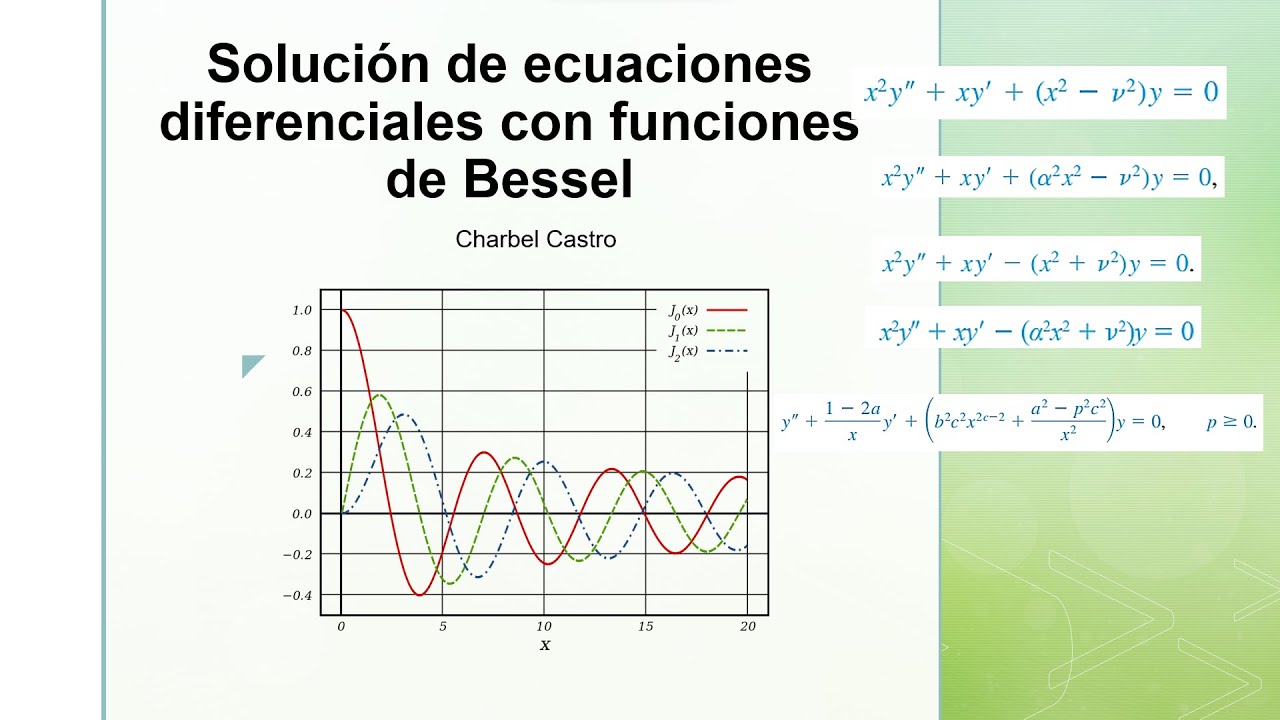 Solución de ecuaciones diferenciales con funciones de Bessel