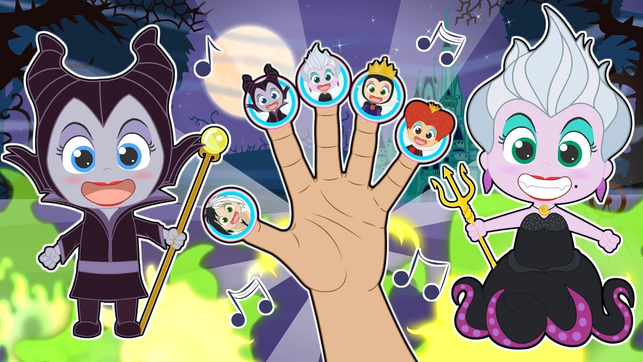 FINGER FAMILY 🎵🧙‍♀️ With the disney witches