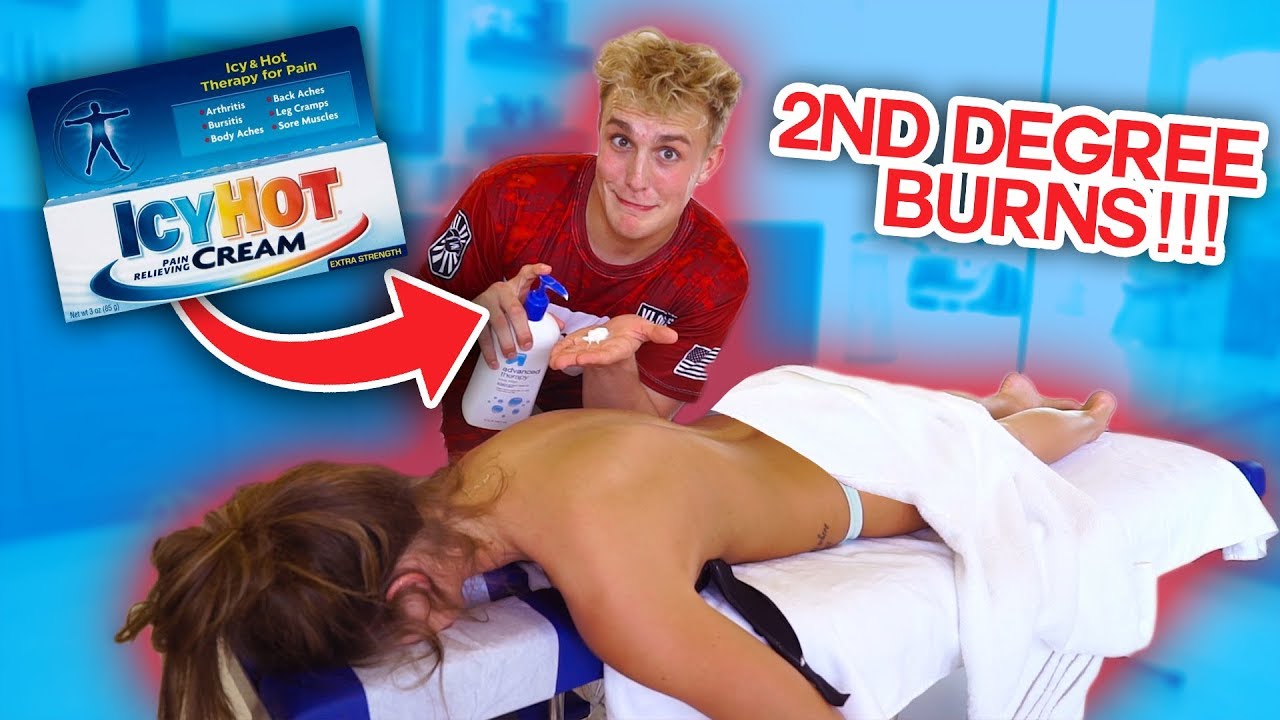 ICY HOT MASSAGE PRANK ON MY GIRLFRIEND!! (freak out!!)