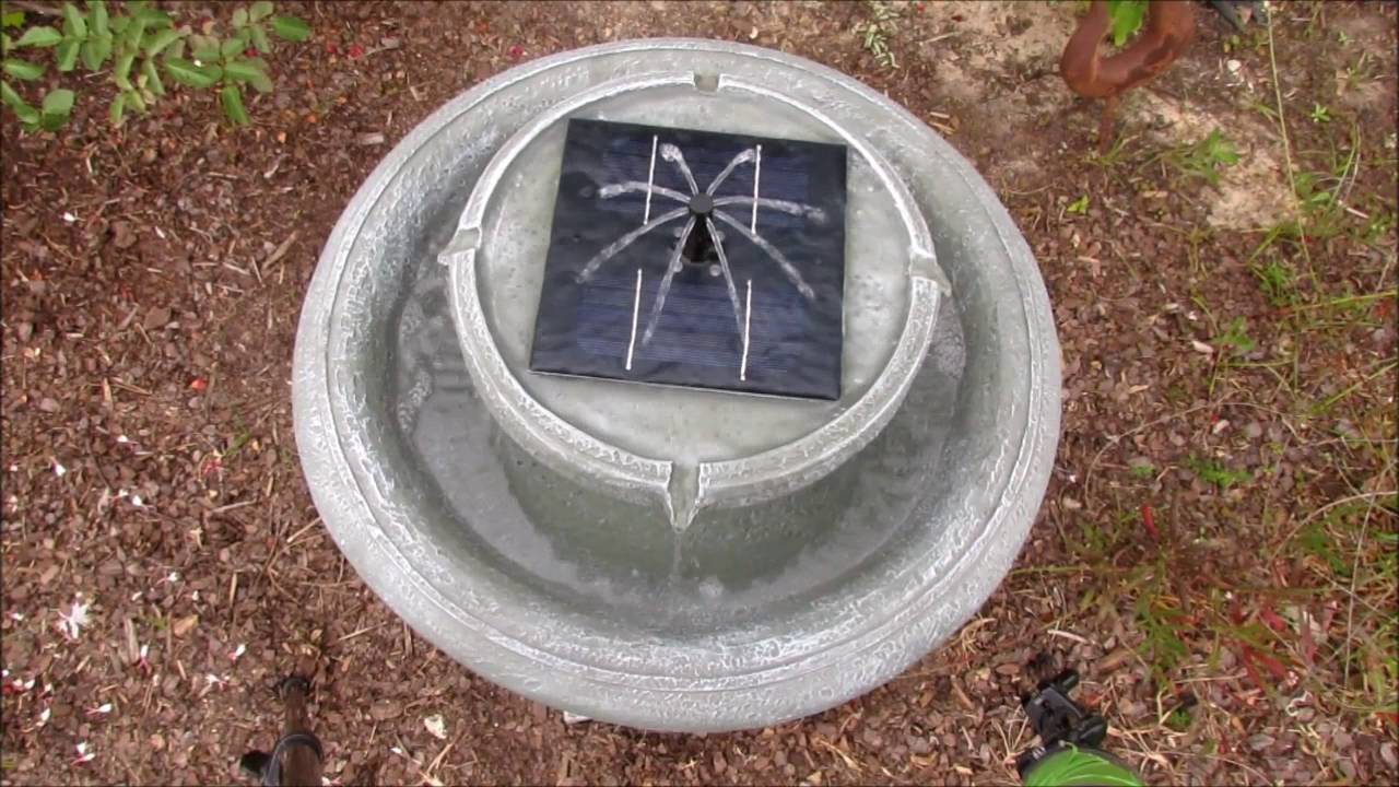 Best Choice Products Solar Power 2 Tier Weathered Stone Bird Bath Fountain